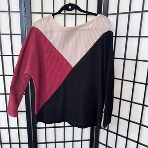 SHEIN Tri-Tone Geometric Sweatshirt